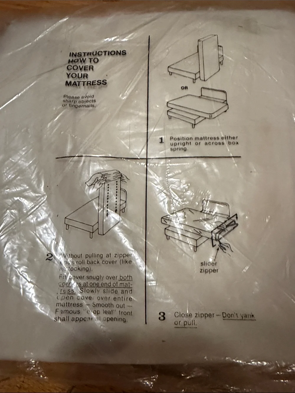 NWT Sears White Twin Sz Mattress Cover, Zipper Closure, 4 Gauge Super Soft Vinyl
